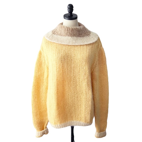 Handknit Fluffy Mohair Turtleneck Sweater | L/XL - Picture 2 of 8